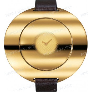 Ремешок для часов Calvin Klein K3723, K3724, K3743, 16/16 мм, коричневый, теленок, желтая пряжка, cK Ray LADY (CK37)