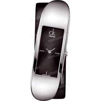 Ремешок для часов Calvin Klein K3C23, черный, теленок, интегрированный, стальная пряжка, ck Embody LADY (K3C)
