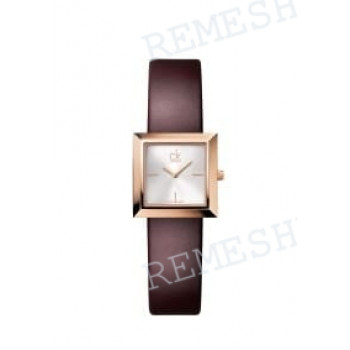 Ремешок для часов Calvin Klein K3R23, 16/14 мм, коричневый, теленок, розовая пряжка, MARK (K3R)
