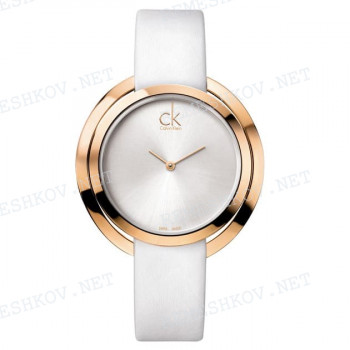 Ремешок для часов Calvin Klein K3U23, 16/16 мм, белый, теленок, интегрированный, розовая пряжка, ck aggregate LADY (K3U)