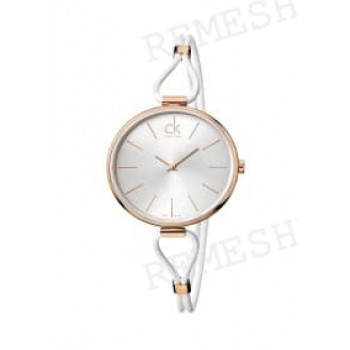 Шнурок для часов Calvin Klein K3V23, белый, теленок, розовая пряжка, ck selection LADY (K3V)