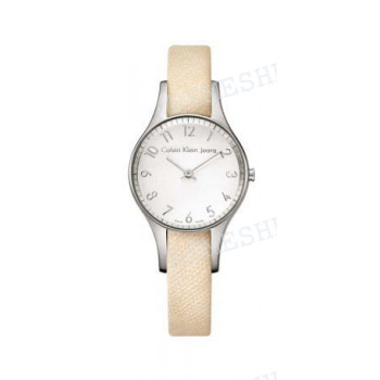 Ремешок для часов Calvin Klein K4313, 10/10 мм, бежевый, текстиль, ребра жесткости, стальная пряжка, CKJ Accent LADY (CKJ2)