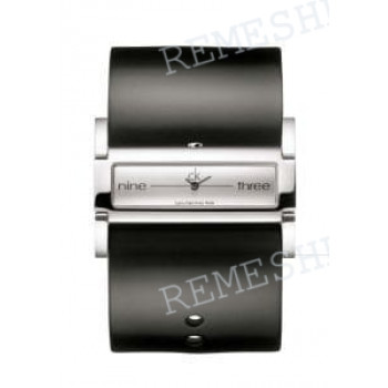 Ремешок для часов Calvin Klein K4423, 38 мм, черный, XL, теленок, стальная пряжка, длина 24см, cK Horizontal LADY (CK44)