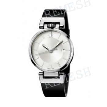 Ремешок для часов Calvin Klein K4A21, 21/19 мм, черный, теленок, интегрированный, под корпус, ck wordly GENT (K4A)