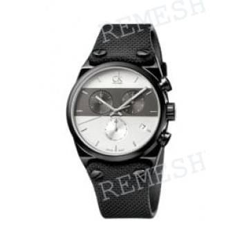 Ремешок для часов Calvin Klein K4B38, черный, текстиль, интегрированный, черная пряжка, ck Eager (K4B)