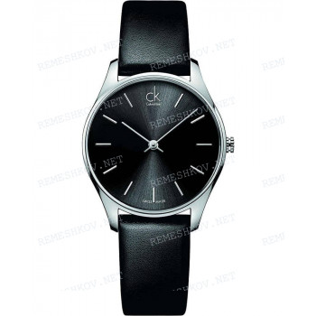 Ремешок для часов Calvin Klein K4D22, 16/14 мм, черный, имитация крокодила, стальная пряжка, ck Classic (K4D)