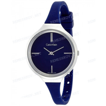 Ремешок для часов Calvin Klein K4U23, 10/6 мм, синий, полиуретан, интегрированный, 3 мм выступ, стальная пряжка, Calvin Klein Lively LADY