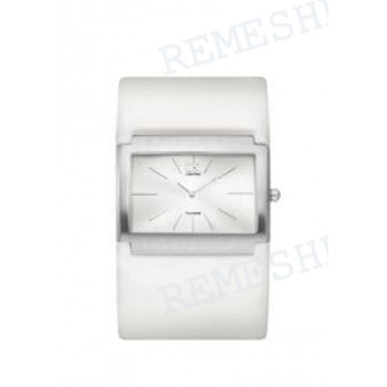 Ремешок для часов Calvin Klein K5911, 40/40 мм, белый, теленок, с вырезом, стальная клипса, cK New Dress XL (CK59)