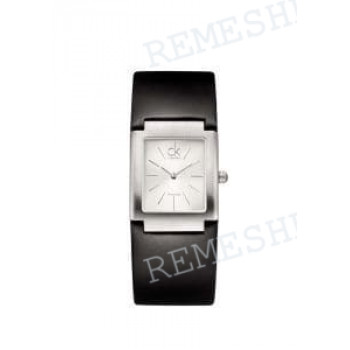 Ремешок для часов Calvin Klein K5912, 25/25 мм, черный, теленок, с вырезом, стальная клипса, cK New Dress MIDSIZE (CK59)