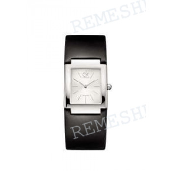 Ремешок для часов Calvin Klein K5922, 25/25 мм, черный, теленок, с вырезом, стальная клипса, cK New Dress MIDSIZE (CK59)