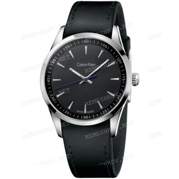 Ремешок для часов Calvin Klein K5A31, 22/20 мм, черный, теленок, интегрированный, стальная пряжка, ck Bold (K5A)