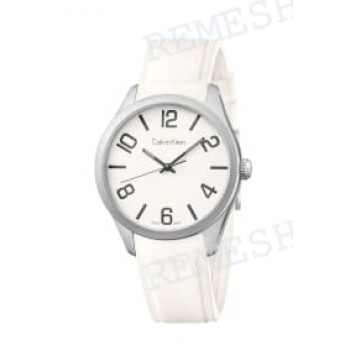 Ремешок для часов Calvin Klein K5E51, 20/20 мм, белый, резиновый, интегрированный, алюминевая пряжка, ck Color (K5E)