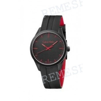Ремешок для часов Calvin Klein K5E51, 20/20 мм, COMPL BLET K5E GT BLACK/RED SILCO BLKBUC