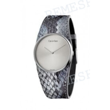 Ремешок для часов Calvin Klein K5V23, серый, имитация питона, стальная пряжка, SPELLBOUND (K5V)