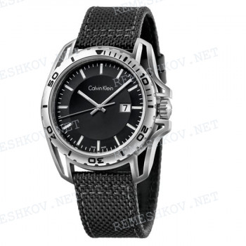 Ремешок для часов Calvin Klein K5Y31, 22/22 мм, черный, текстиль, стальная пряжка, EARTH (K5Y)