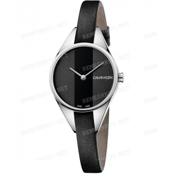 Ремешок для часов Calvin Klein K8P23, 8/8 мм, черный, теленок, интегрированный, стальная пряжка, под корпус, REBEL (K8P)