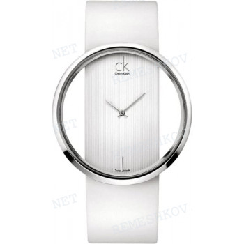 Ремешок для часов Calvin Klein, 22/22 мм, белый, с вырезом, стальная пряжка, ck Glam LADY (CK94) (АНАЛОГ)