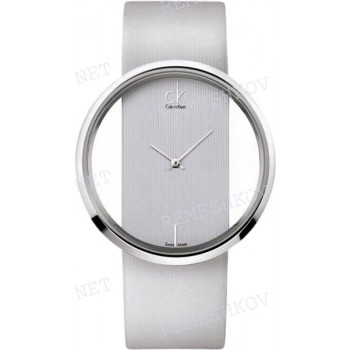 Ремешок для часов Calvin Klein K9423, 22/22 мм, светло-серый, сатин, с вырезом, стальная пряжка, ck Glam LADY (CK94)