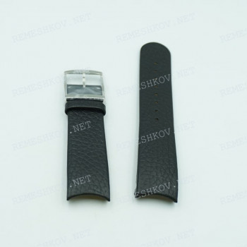 Ремешок для часов Calvin Klein K2224, 22/20 мм, черный, теленок, интегрированный, стальная пряжка, cK Bold GENT (CK22)