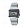 Браслет для часов Casio A700W-1A, 21 мм, серебристый, прямой с выступом, 17.5 мм ширина выступа