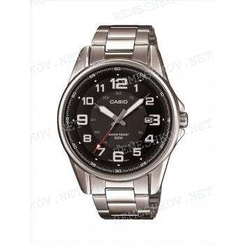 Браслет для часов Casio MTP-1372D, 20 мм, серебристый, сталь, заостренный тип оконцовки