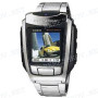 Браслет для часов Casio WQV-1D, WQV-2D, 23 мм, серебристый/черный, прямой с выступом, 19 мм ширина выступа