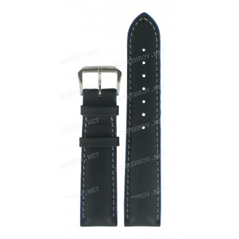 Ремешок для часов Certina 20/18 мм, черный, теленок, белая прострочка, стальная пряжка, DS NAUTIC (C115.701)