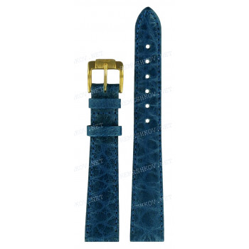 Ремешок для часов Certina 15/12 мм, синий, имитация крокодила, желтая пряжка, DS COURAGE (C129.701)