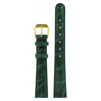 Ремешок для часов Certina 15/12 мм, зеленый, имитация крокодила, с вырезом, желтая пряжка, DS SPRINTER (C129.702)