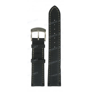 Ремешок для часов Certina 20/18 мм, черный, теленок, белая прострочка, стальная пряжка, DS NAUTIC (C115.701, C542.701)