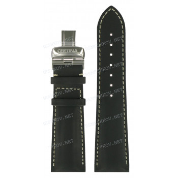 Ремешок для часов Certina 24/20 мм, черный, теленок, стальная клипса, DS ULTIMATE (C542.706)