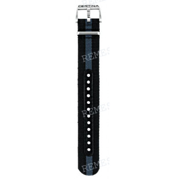 Ремешок для часов Certina 20/20 мм, черный/серый, синтетика, стальная пряжка, DS PH200M (C036.407)