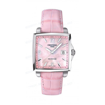 Ремешок для часов Certina 19/16 мм, розовый, имитация крокодила, без замка, DS PODIUM (C001.310)