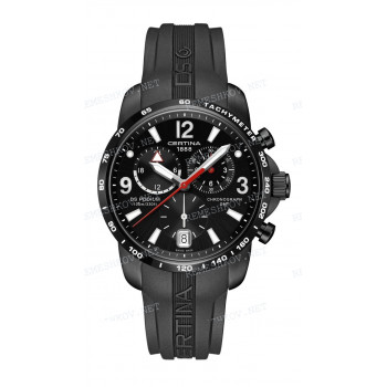 Ремешок для часов Certina черный, XS, резиновый, интегрированный, черная пряжка, DS PODIUM (C001.639)