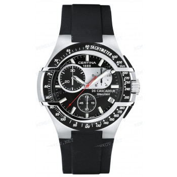 Ремешок для часов Certina черный, резиновый, стальная клипса, DS NEW CASCADEUR (C003.417)