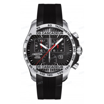 Ремешок для часов Certina черный, резиновый, без замка, DS CASCADEUR 09 (C003.617)