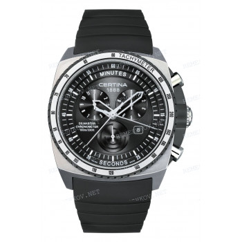 Ремешок для часов Certina 28/22 мм, черный, резиновый, интегрированный, стальная клипса, DS MASTER (C015.434)