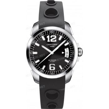 Ремешок для часов Certina черный, резиновый, с отверстиями, стальная клипса, DS ROOKIE (C016.410, C016.417)