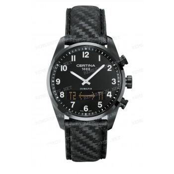 Ремешок для часов Certina 23/20 мм, черный, имитация карбона, черная клипса, DS MULTI (C020.419)