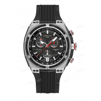 Ремешок для часов Certina черный, резиновый, интегрированный, стальная пряжка, DS EAGLE (C023.739)