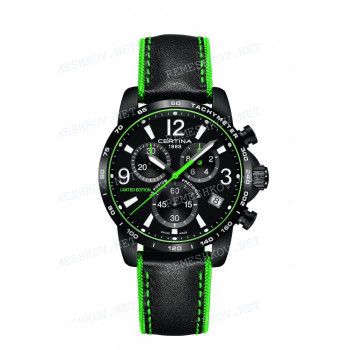 Ремешок для часов Certina 20/18 мм, для часов Certina LEATHER BLACK + GREEN (C034.417)