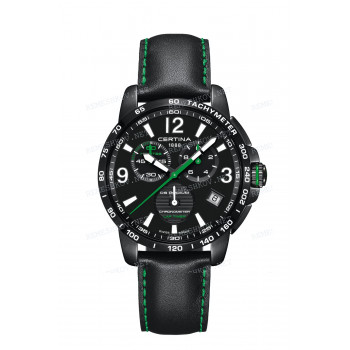 Ремешок для часов Certina 20/18 мм, LEATHER BLACK+GREEN CLASP BLACK (C034.453)