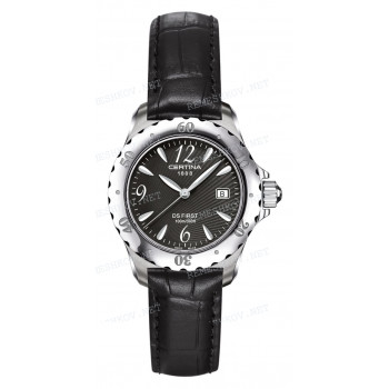 Ремешок для часов Certina 15/14 мм, черный, имитация крокодила, без замка, DS FIRST (C129.708)