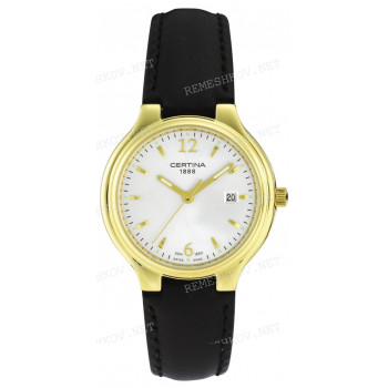 Ремешок для часов Certina черный, теленок, интегрированный, желтая пряжка, ELEGANCE (C251.205)