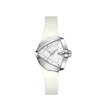 Ремешок для часов Hamilton, белый, резиновый, интегрированный, стальная пряжка, Ventura S (H24251, H24255, H89215)