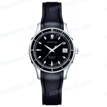 Ремешок для часов Hamilton 18/16 мм, черный, резиновый, интегрированный, стальная пряжка, Seaview (H37415)