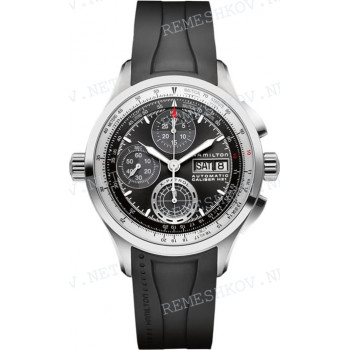 Ремешок для часов Hamilton, черный, резиновый, интегрированный, стальная клипса, Khaki X-Patrol XL (H76556, H76566)