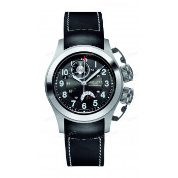 Ремешок для часов Hamilton 22/22 мм, черный, резиновый, белая прострочка, стальная пряжка, Khaki Frogman auto chr XL (H77716, H77746)