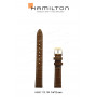 Ремешок для часов Hamilton 14/12 мм, коричневый, имитация ящерицы, желтая пряжка, Ardmore S (H11231, H11251)