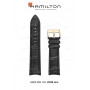 Ремешок для часов Hamilton 22/20 мм, черный, имитация крокодила, желтая пряжка, JM Thinline (H38541)